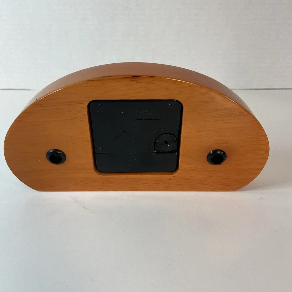 Desktop Car Dashboard Style Clock w/Time, Temp And Humidity Display Wood & Metal